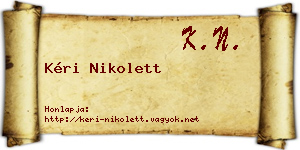 Kéri Nikolett névjegykártya